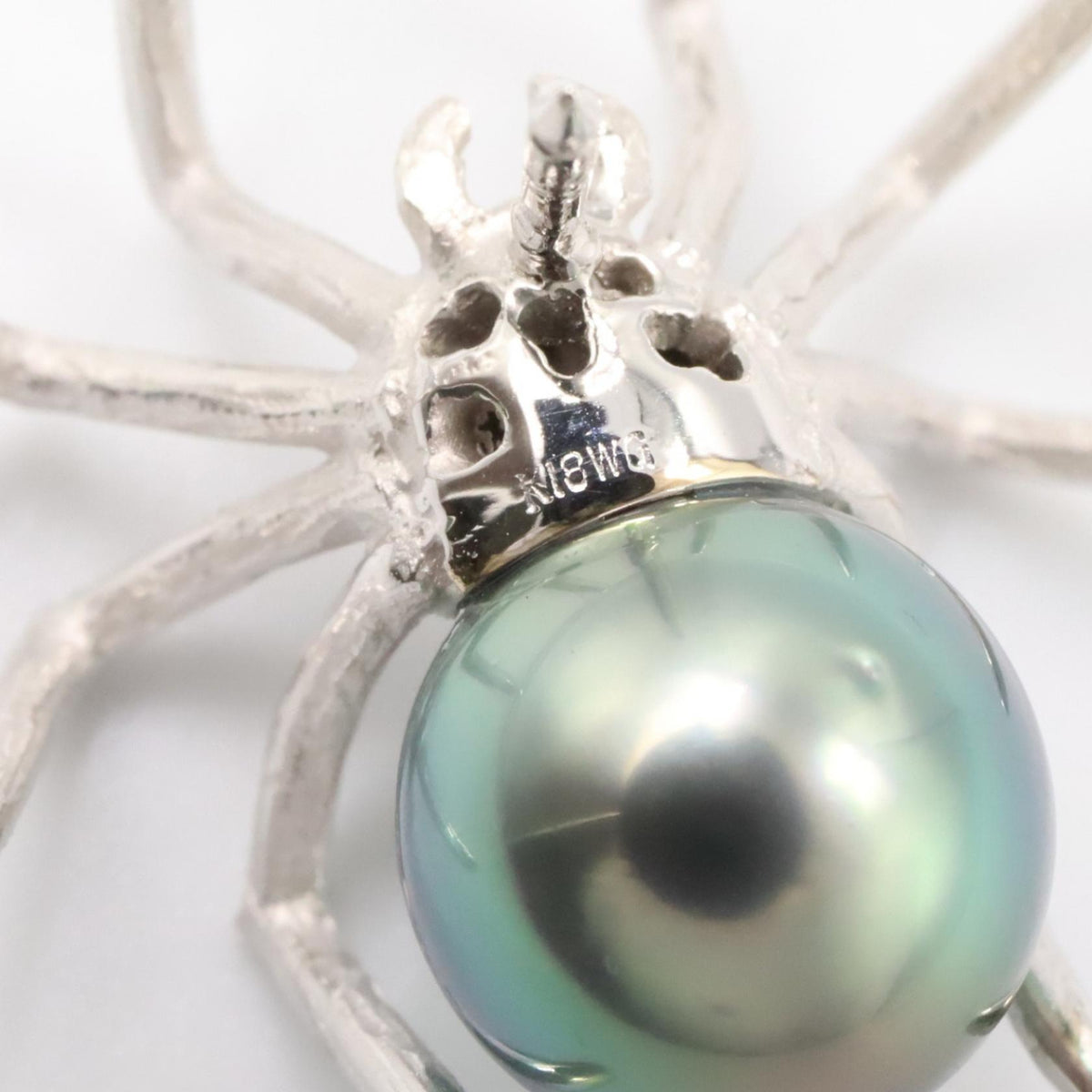 JEWELRY K18WG Pearl Silver/Green Brooch