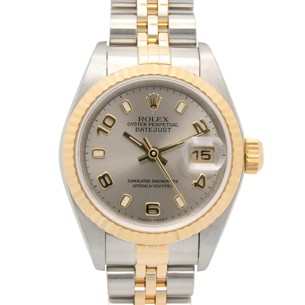 ROLEX Datejust K18 YG SS Watch Arabic Dial
