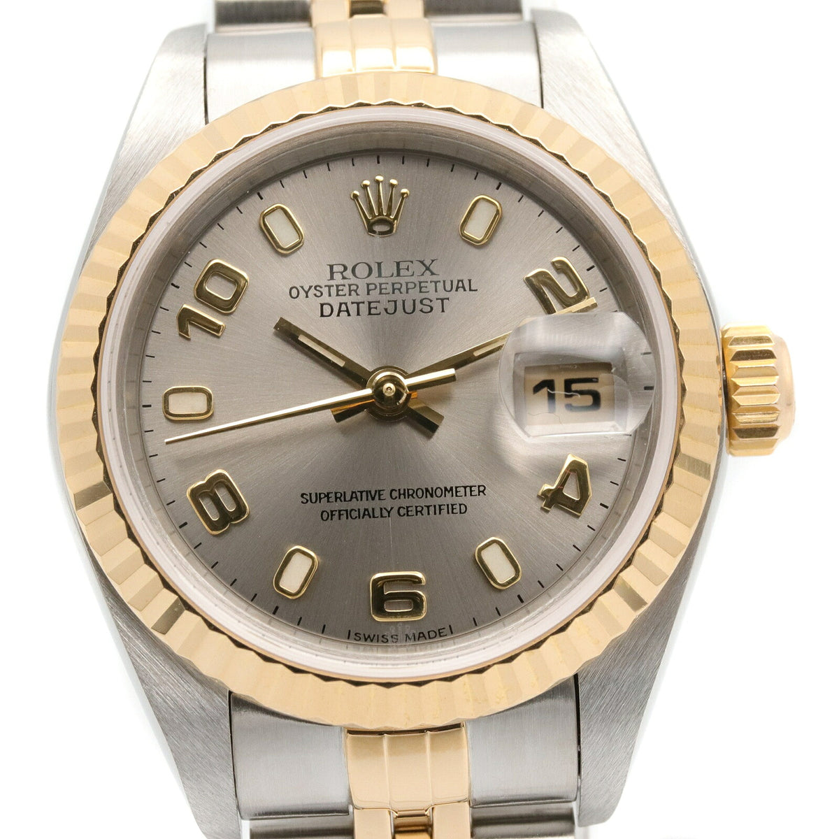 ROLEX Datejust K18 YG SS Watch Arabic Dial