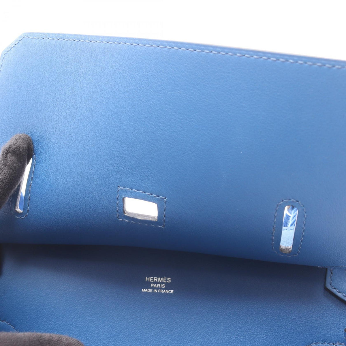 HERMES Jypsiere Mini Veau Swift Bag, Blue