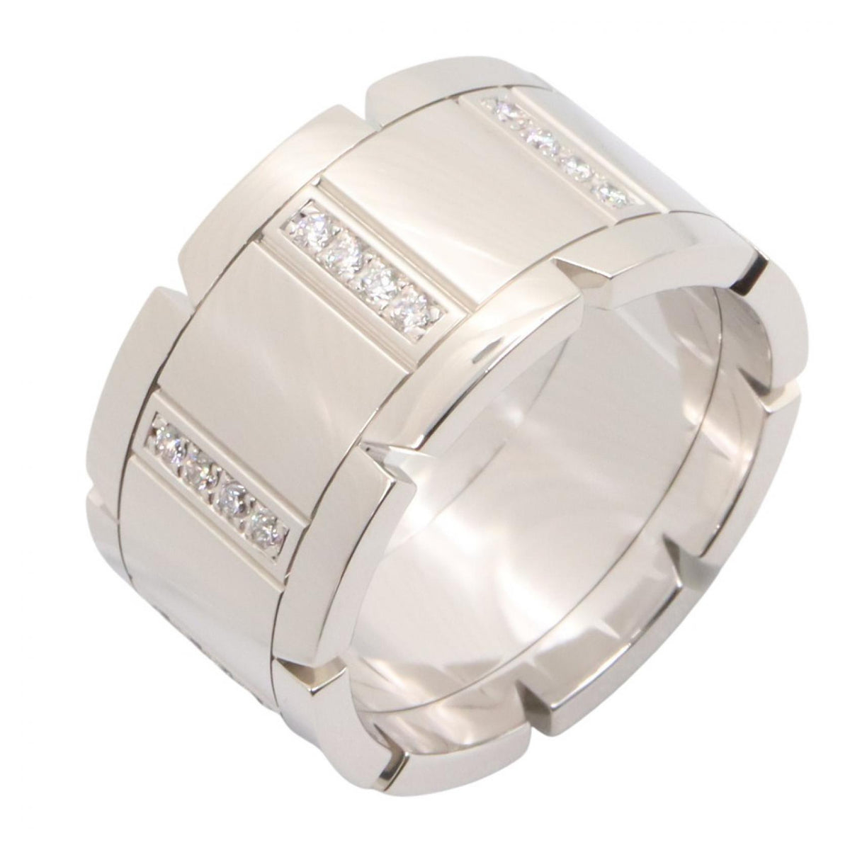 CARTIER Tank Française LM K18WG Diamond Ring Size JP 19