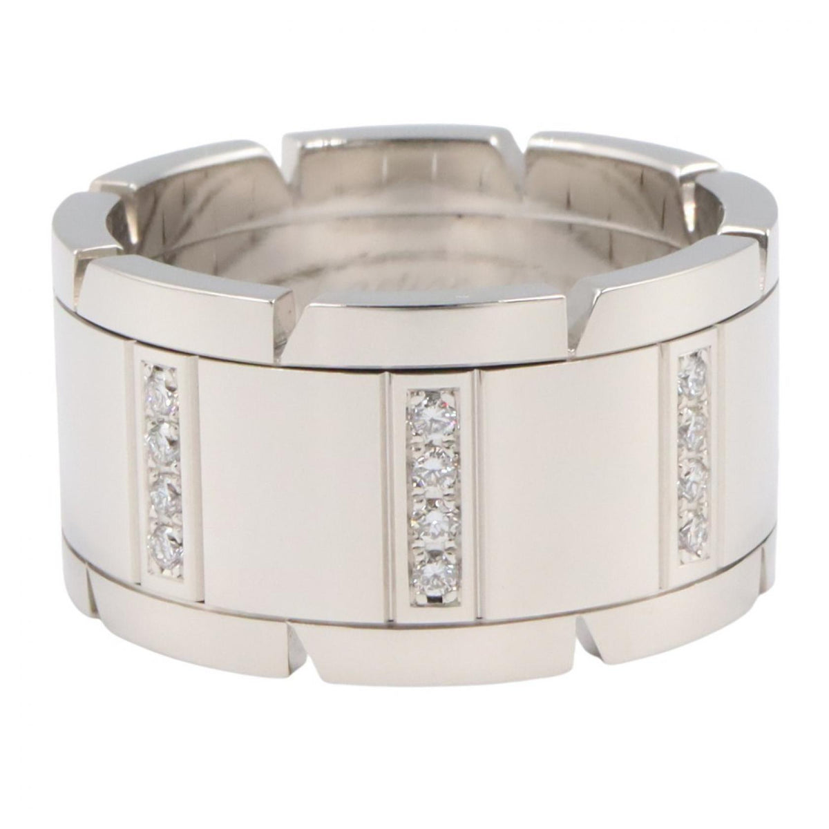CARTIER Tank Française LM K18WG Diamond Ring Size JP 19