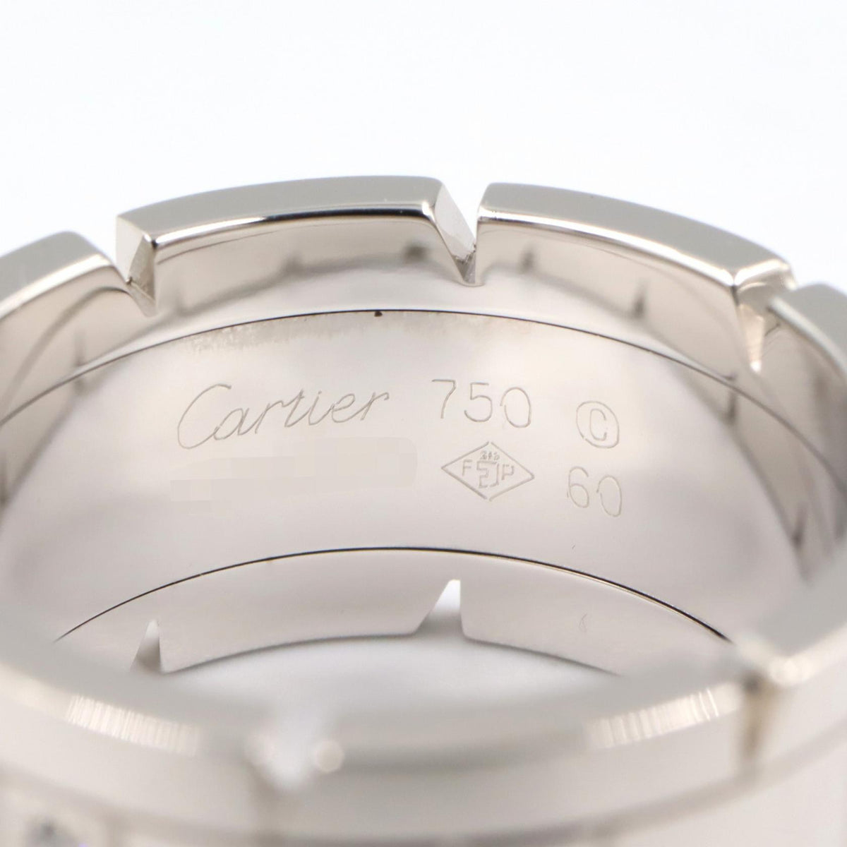 CARTIER Tank Française LM K18WG Diamond Ring Size JP 19