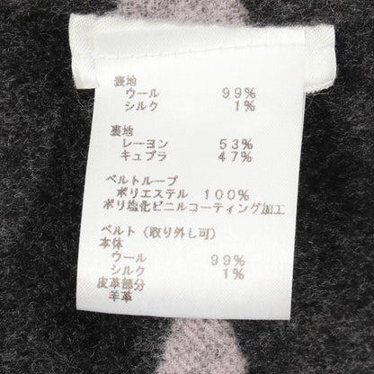 LOUIS VUITTON Hooded Giant Monogram Wool Wrap Coat Size 36