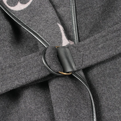 LOUIS VUITTON Hooded Giant Monogram Wool Wrap Coat Size 36