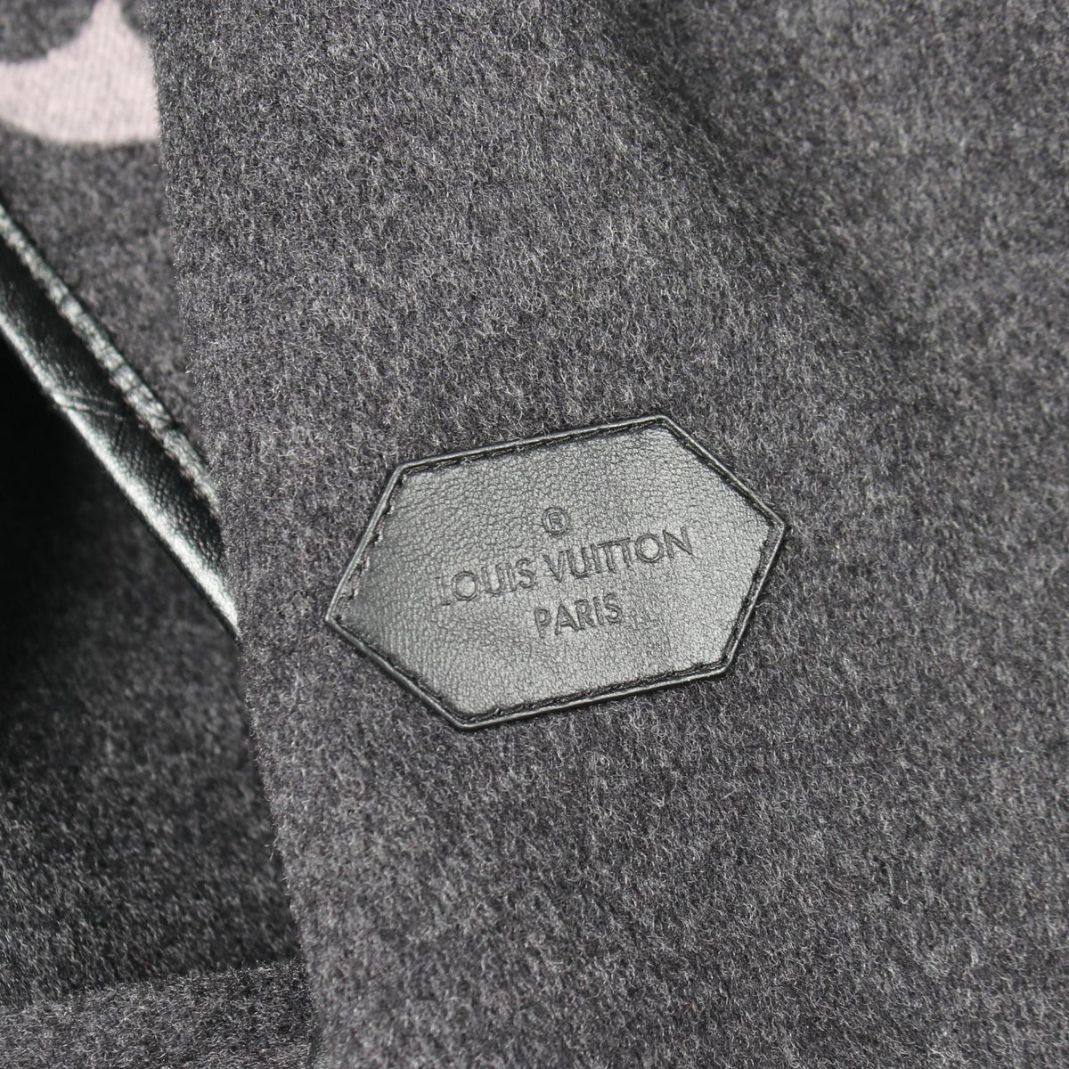 LOUIS VUITTON Hooded Giant Monogram Wool Wrap Coat Size 36