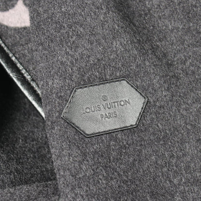 LOUIS VUITTON Hooded Giant Monogram Wool Wrap Coat Size 36