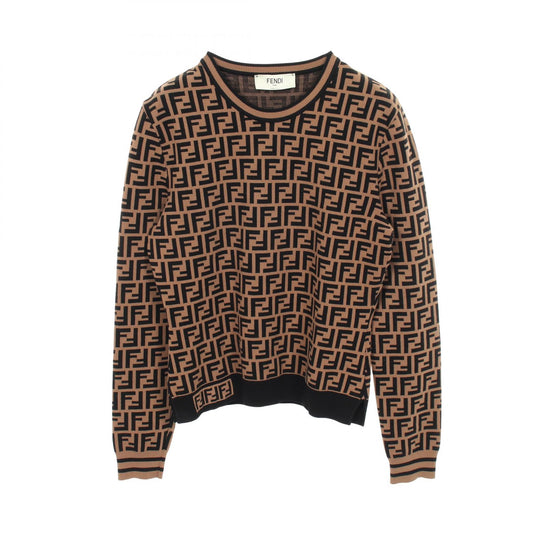 FENDI Zucchino Crewneck Sweater Rayon Brown Size 44