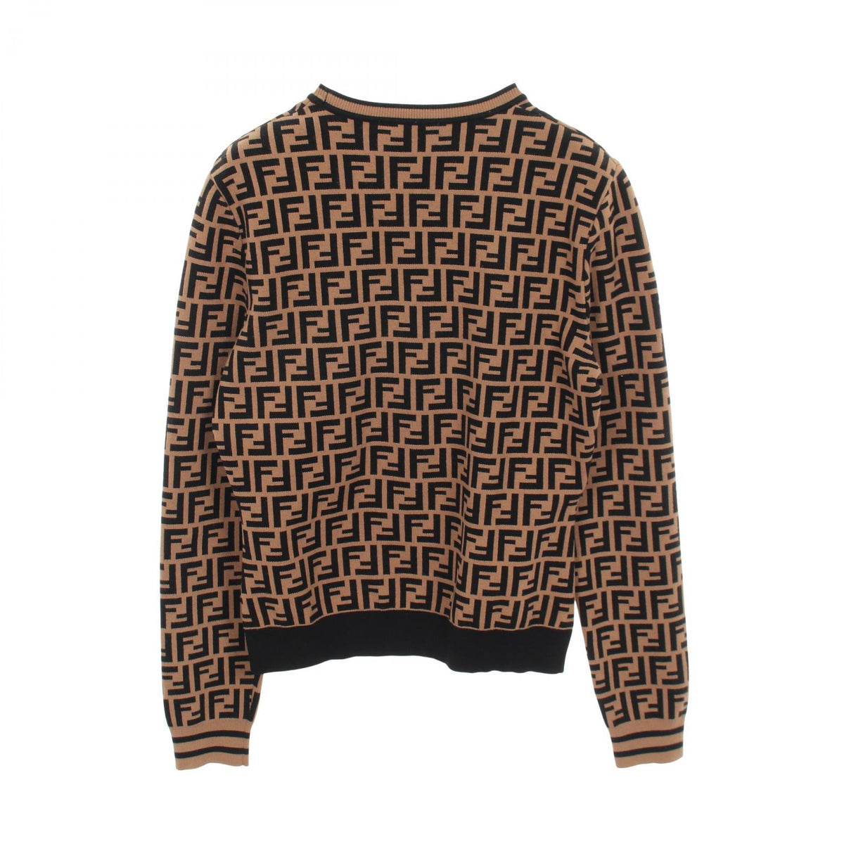 FENDI Zucchino Crewneck Sweater Rayon Brown Size 44