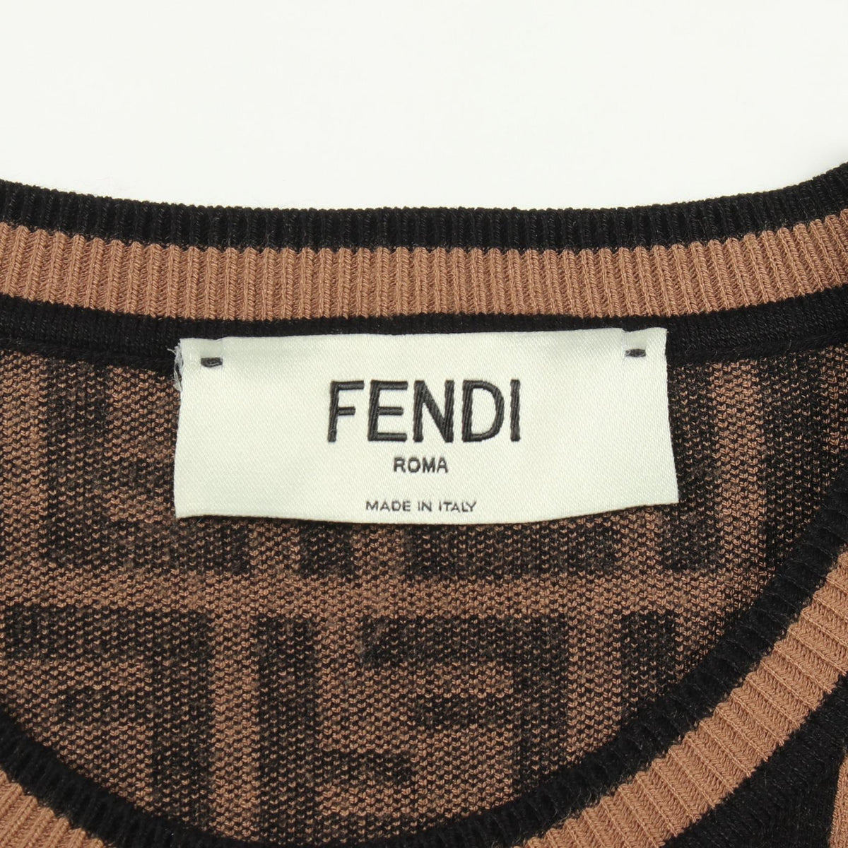 FENDI Zucchino Crewneck Sweater Rayon Brown Size 44
