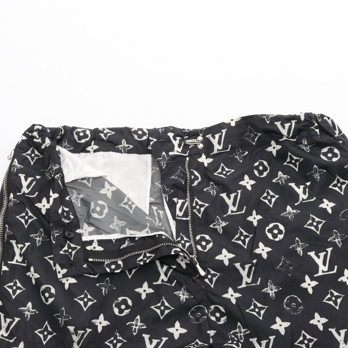 LOUIS VUITTON Monogram Nylon Shorts Size 36