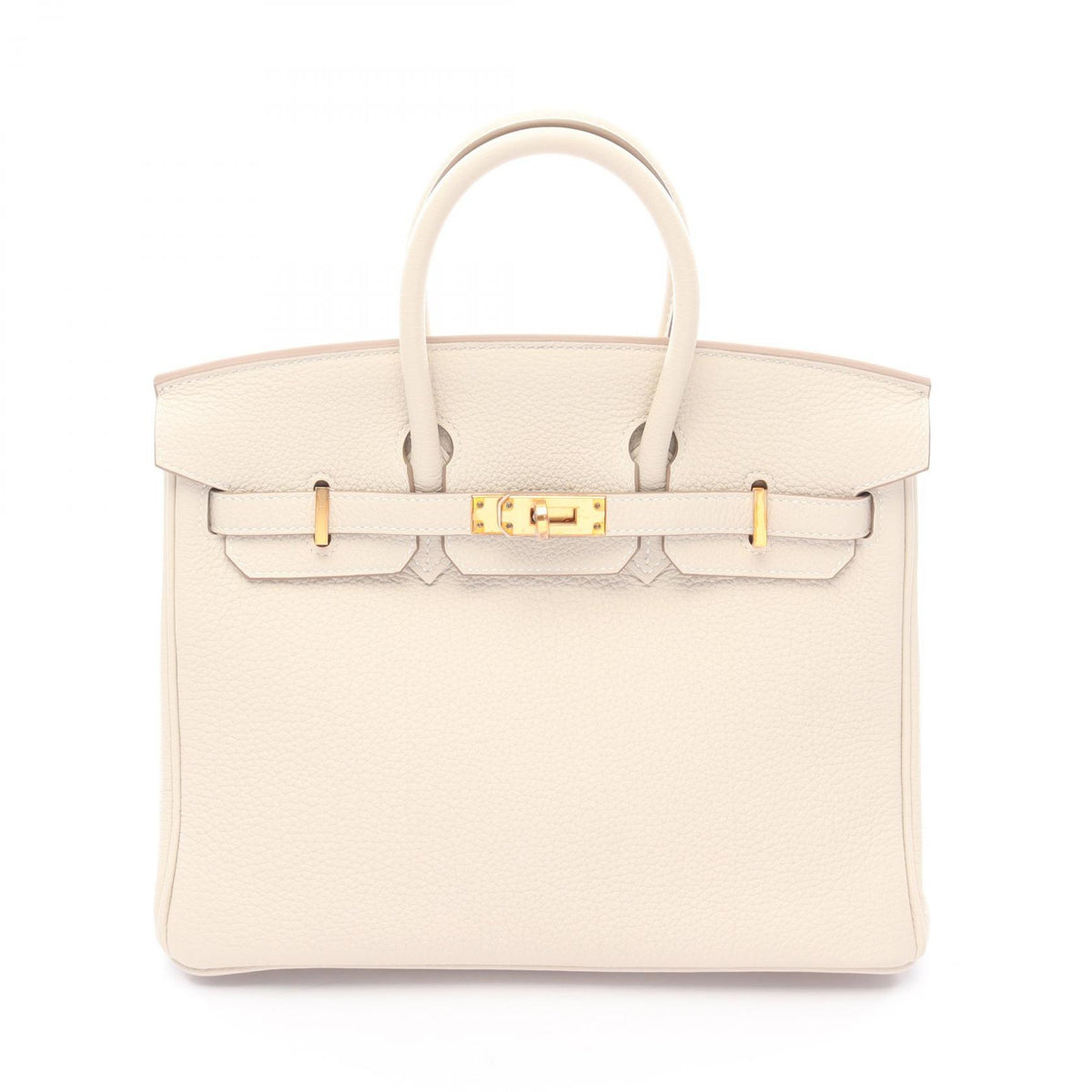 HERMES Birkin 25 Craie Togo Bag Gold HW