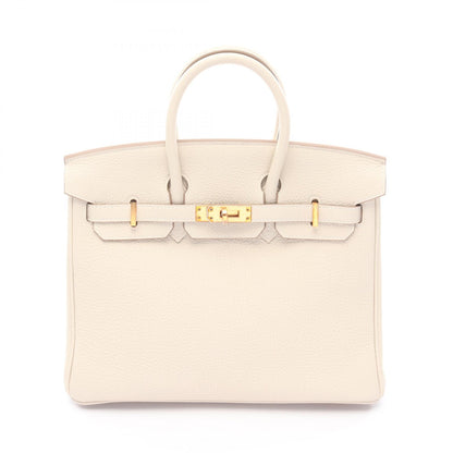HERMES Birkin 25 Craie Togo Bag Gold HW
