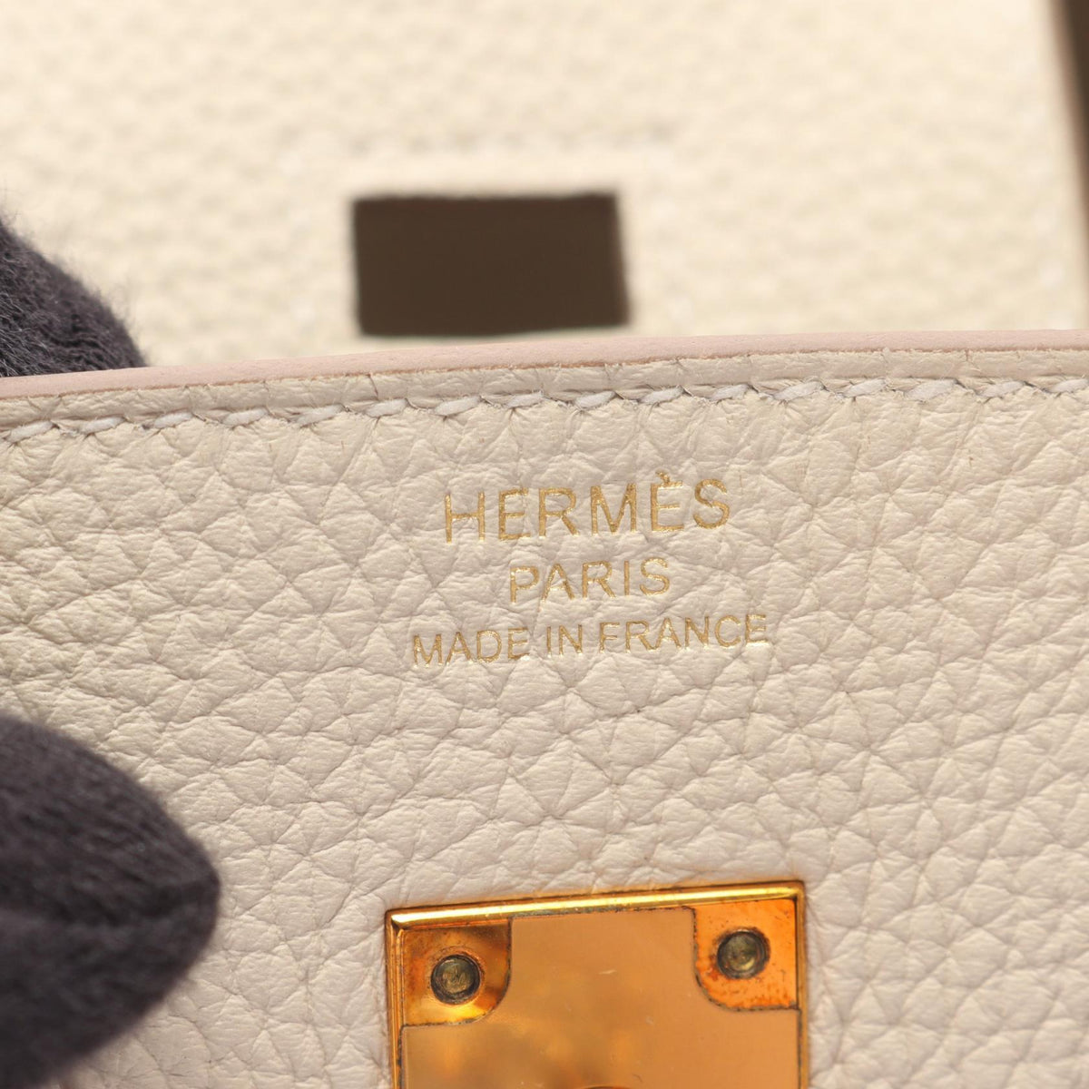 HERMES Birkin 25 Craie Togo Bag Gold HW