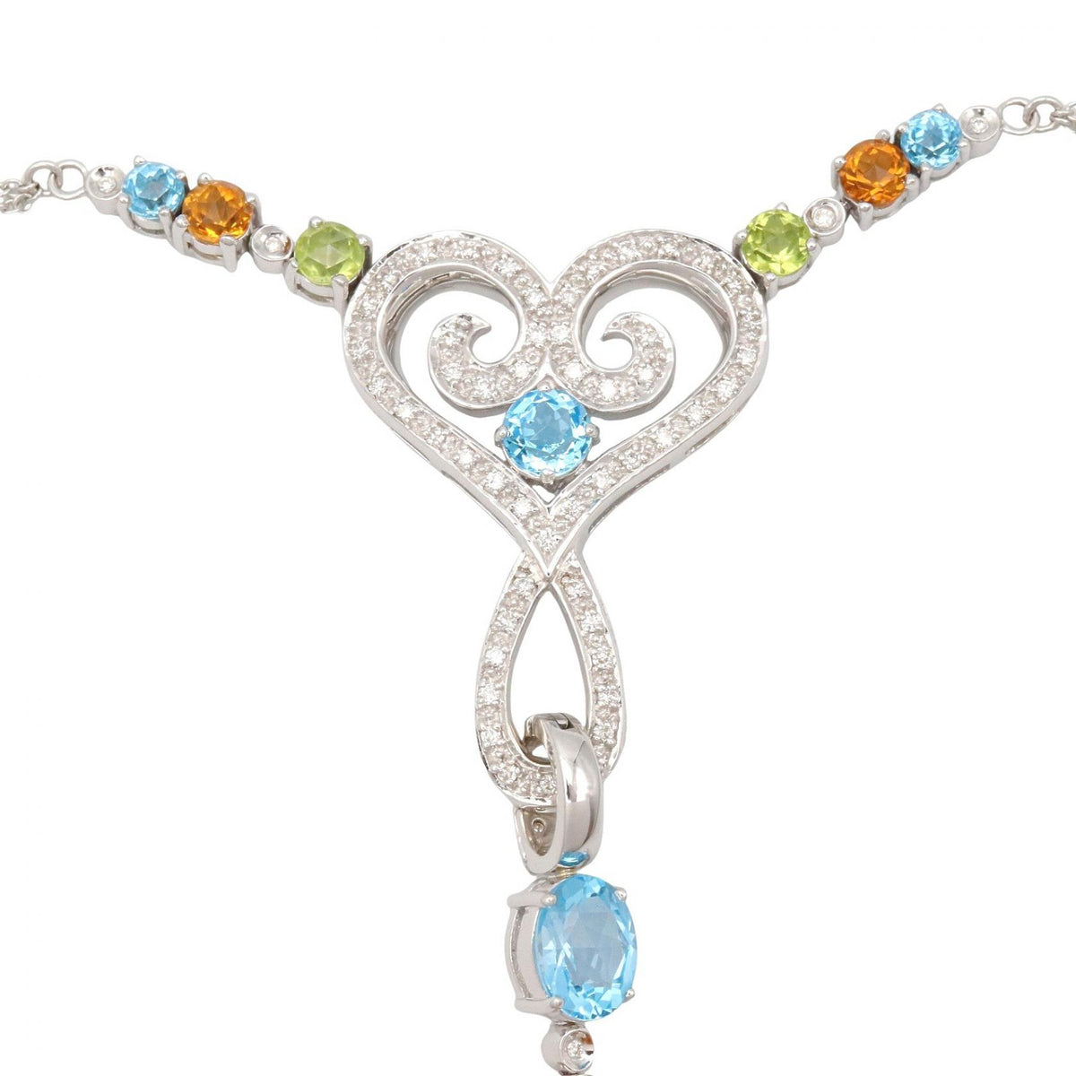 JEWELRY Multi Stone Diamond K18WG Necklace
