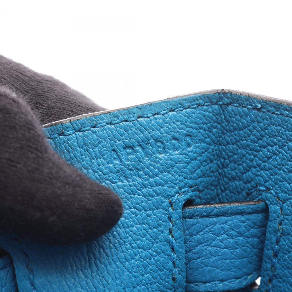 HERMES Kelly 35 Blue Zanzibar Handle Bag