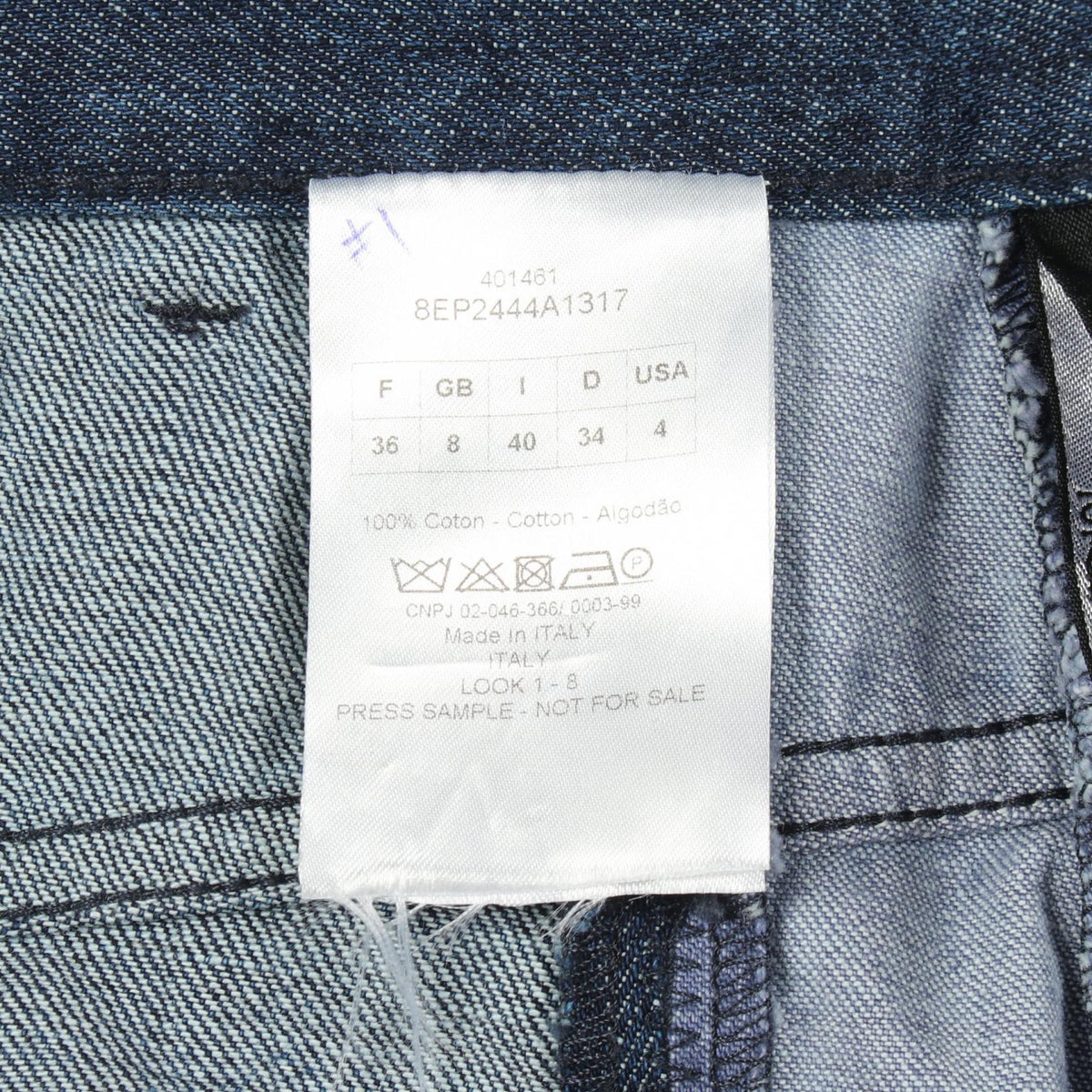 Christian Dior Wide Cotton Jeans Navy Size 36