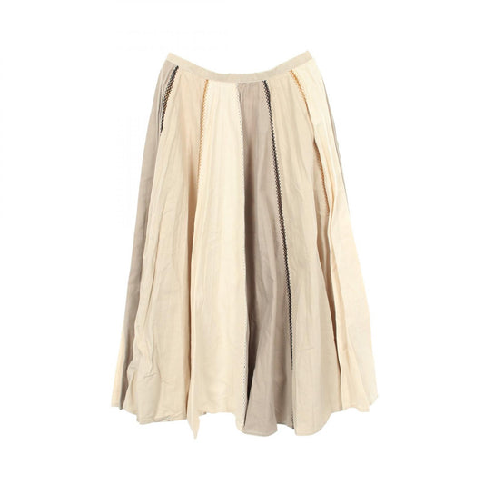 Dior Pleated Patchwork Skirt Cotton Size 40