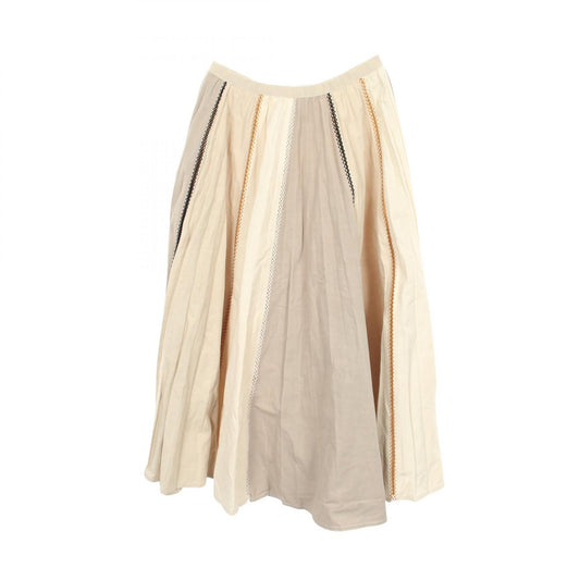 Dior Pleated Patchwork Skirt Cotton Size 40