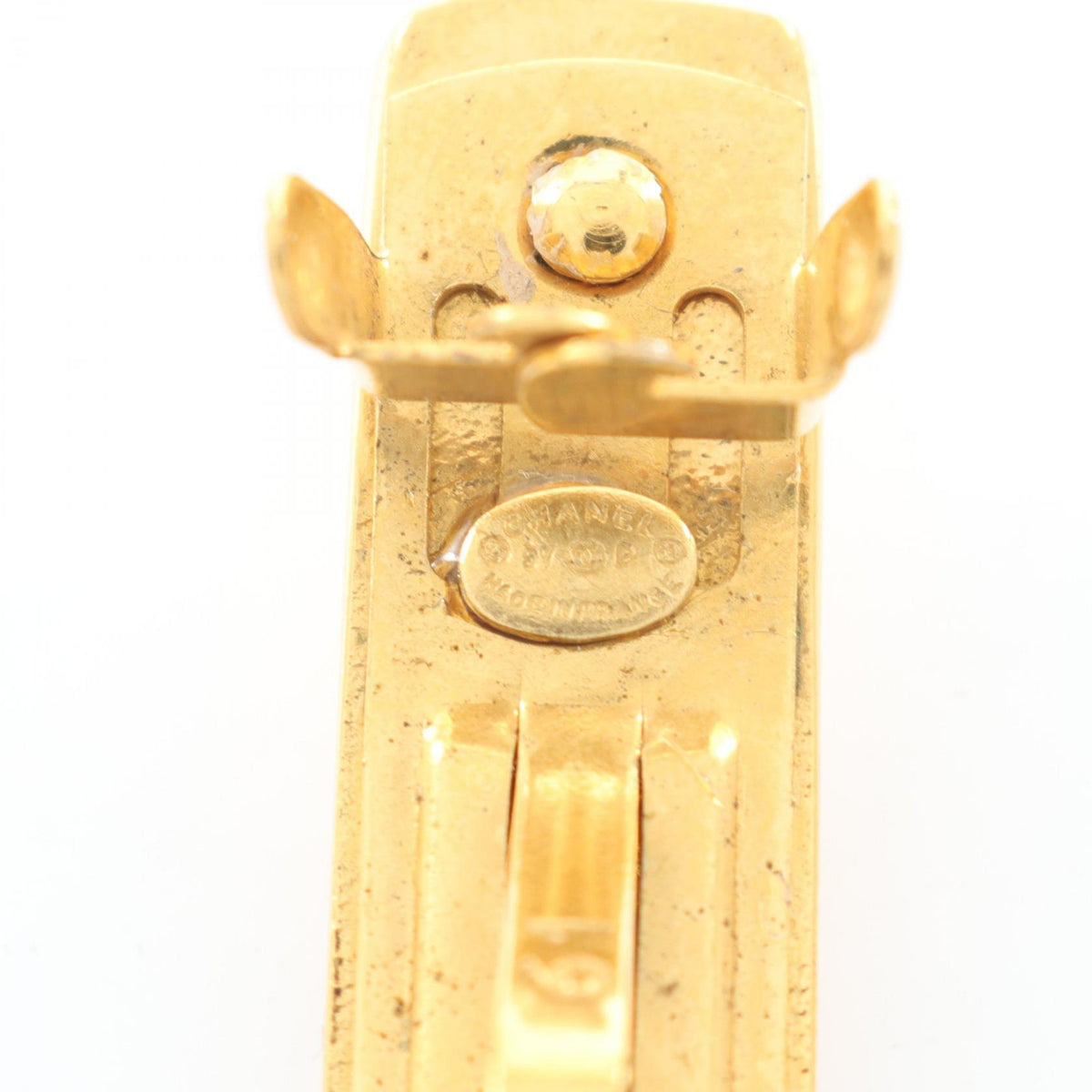 CHANEL Logo 97P Gold Plated Barrette Gold
