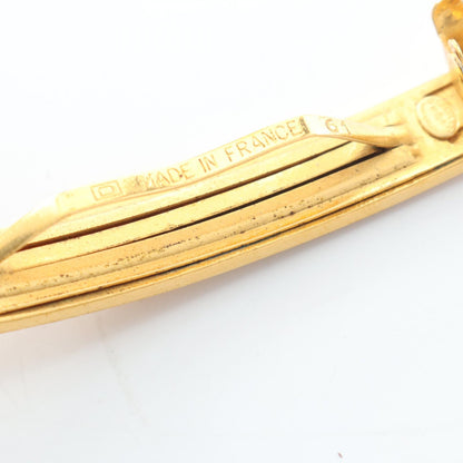 CHANEL Logo 97P Gold Plated Barrette Gold