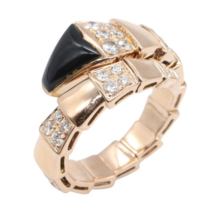 BVLGARI Serpenti Onyx Diamond K18PG Ring Size JP 12.5