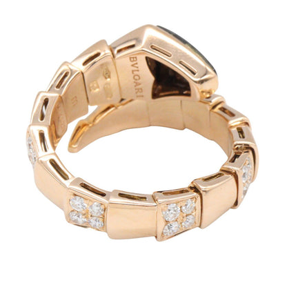 BVLGARI Serpenti Onyx Diamond K18PG Ring Size JP 12.5