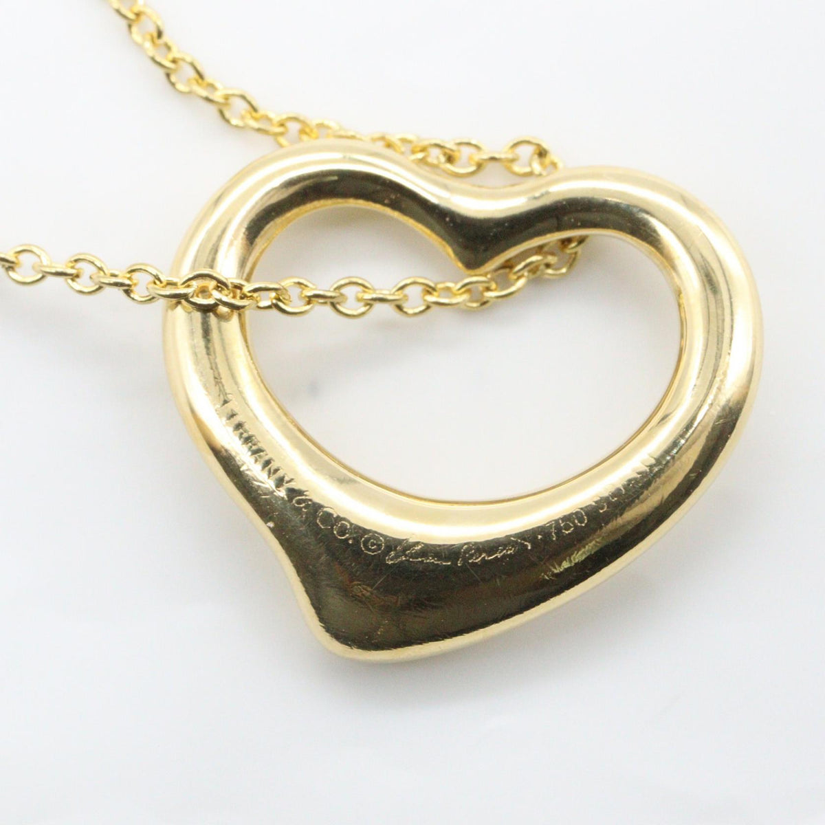 TIFFANY&CO Small Open Heart Gold Necklace