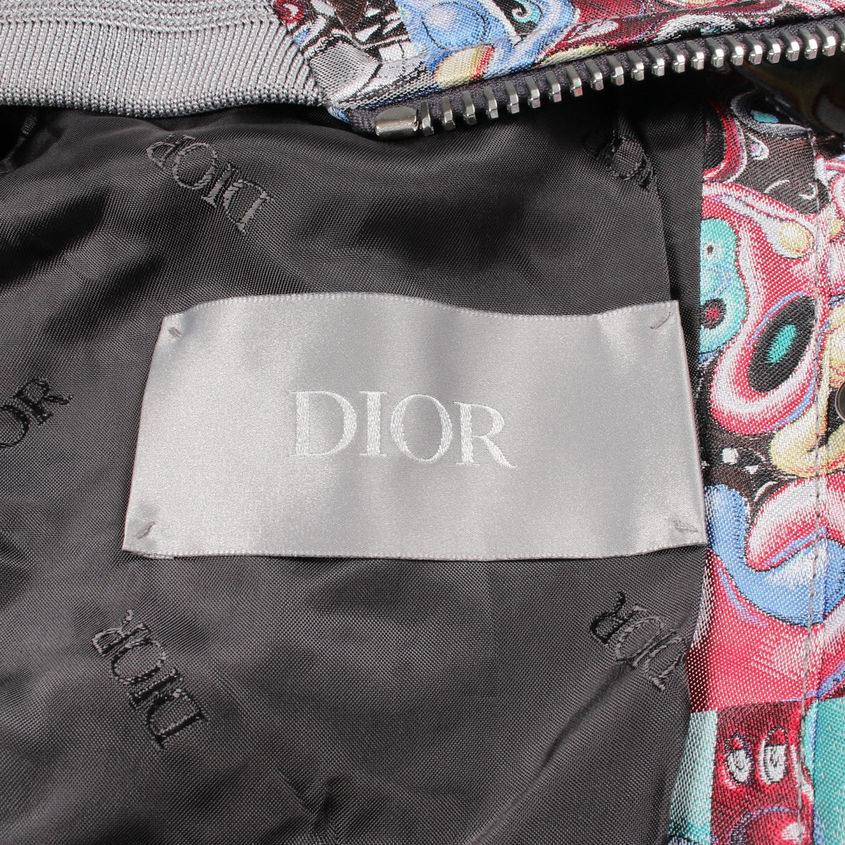 Dior x Kenny Scharf All-Over Print Poly Bomber Gray Size 46