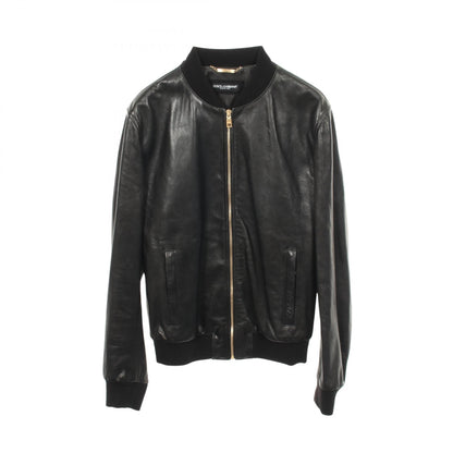DOLCE & GABBANA Leather Jacket Black Size 50