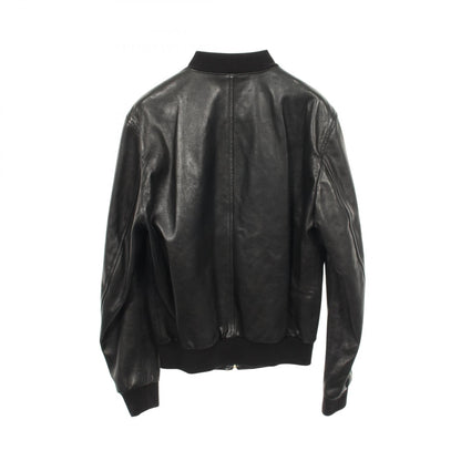 DOLCE & GABBANA Leather Jacket Black Size 50