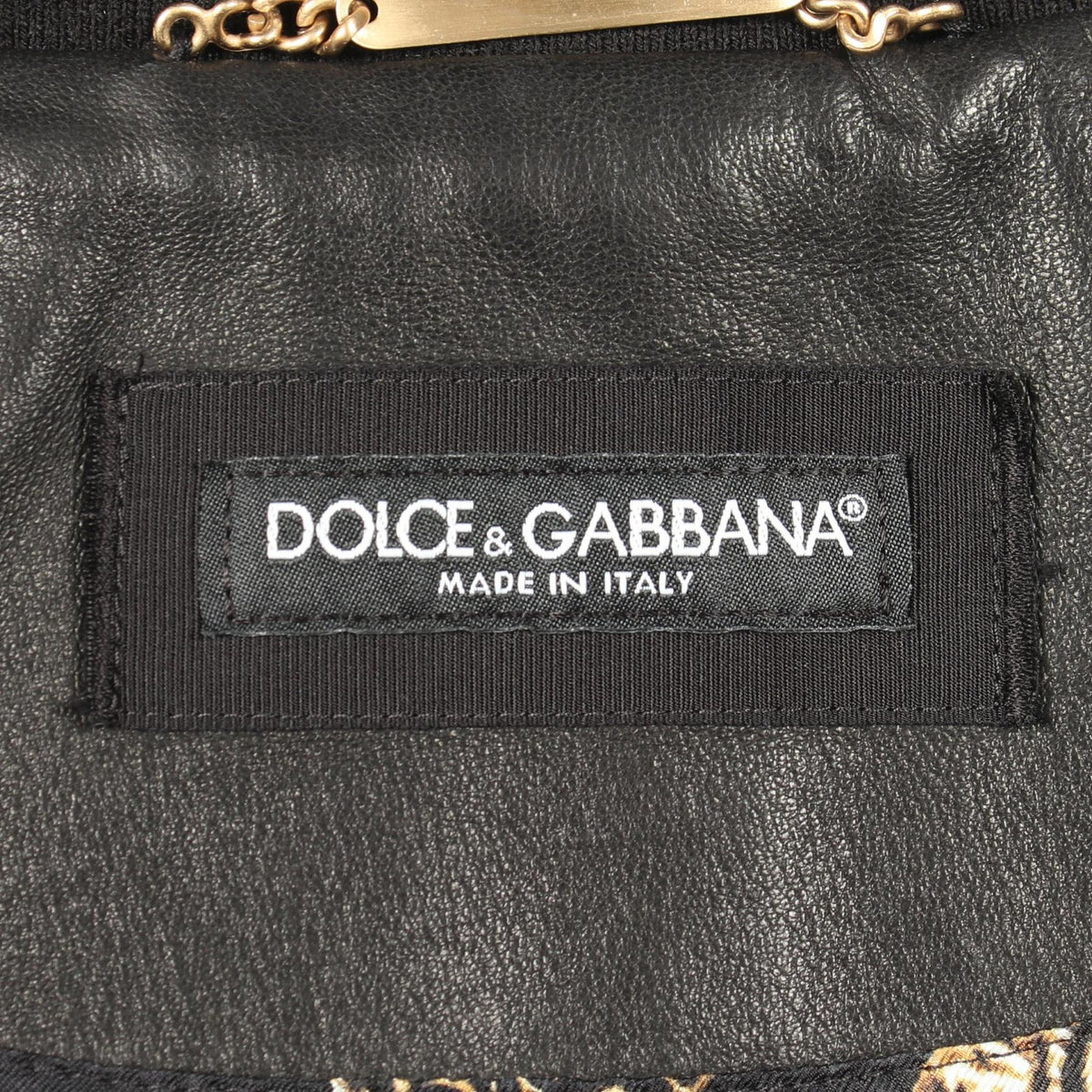 DOLCE & GABBANA Leather Jacket Black Size 50