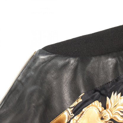 DOLCE & GABBANA Leather Jacket Black Size 50