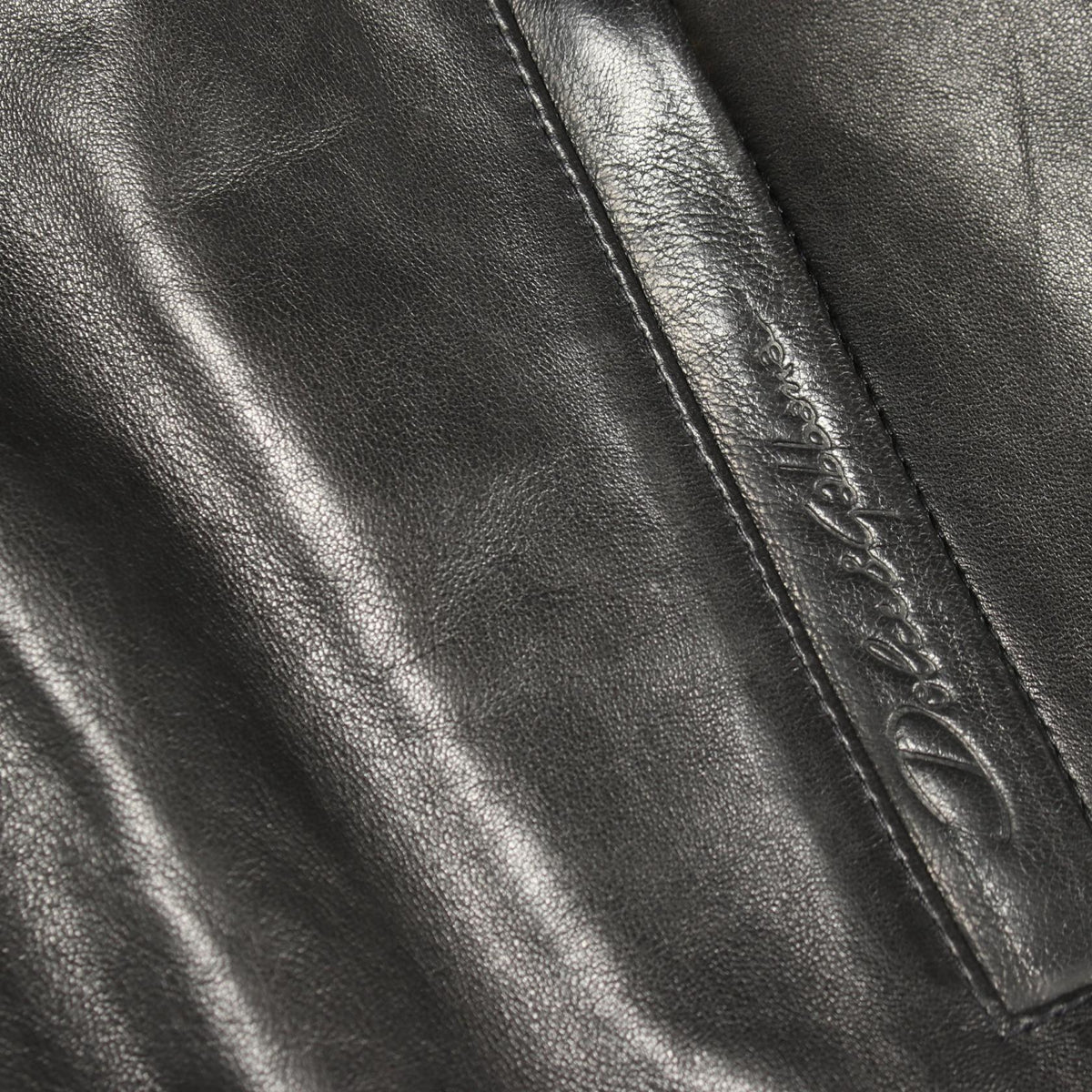 DOLCE & GABBANA Leather Jacket Black Size 50
