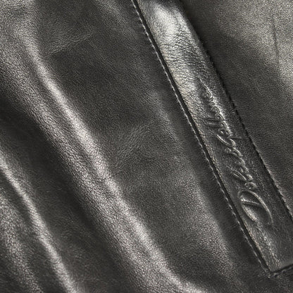 DOLCE & GABBANA Leather Jacket Black Size 50