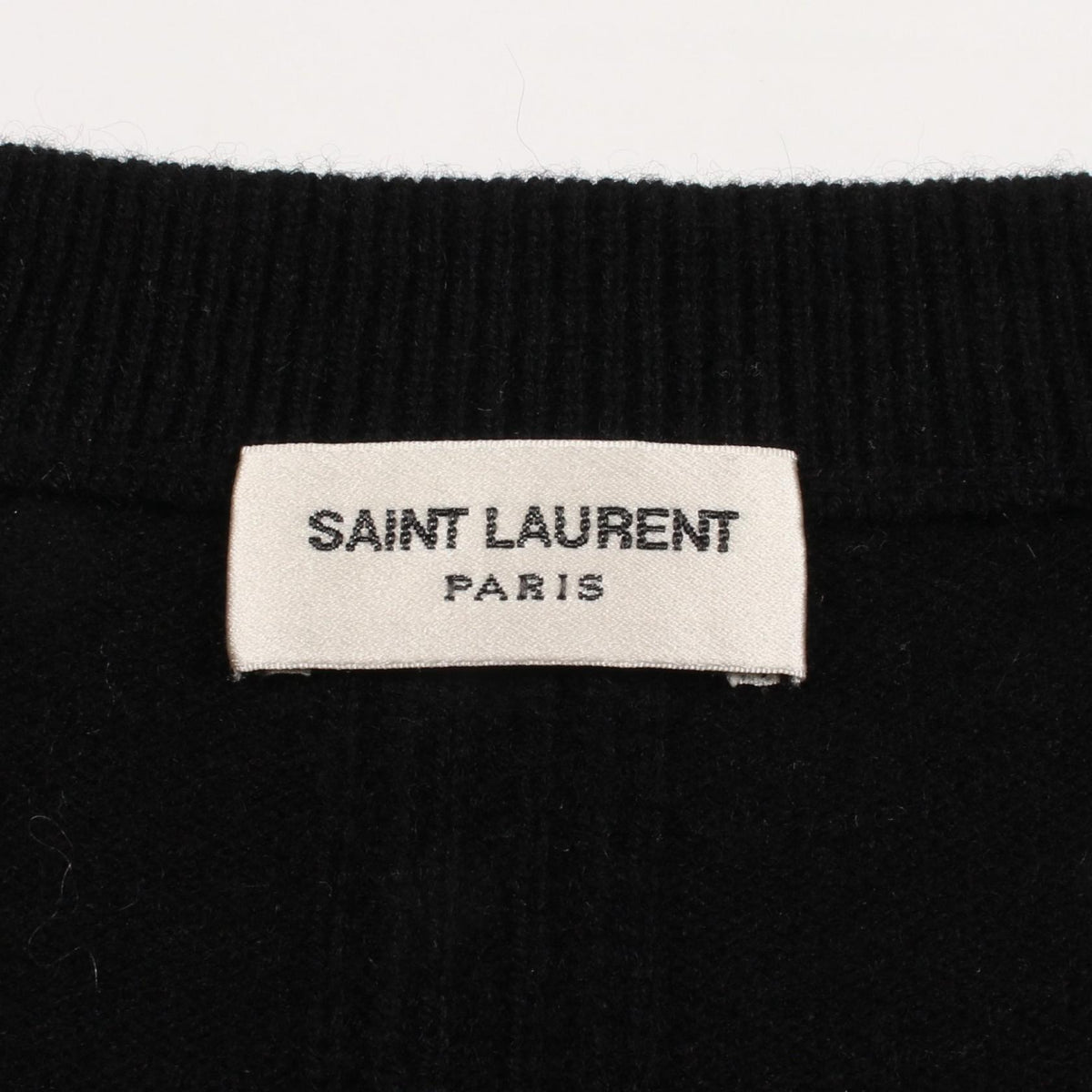 SAINT LAURENT PARIS Distressed Wool Knit Black Size L