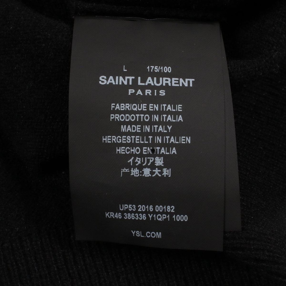 SAINT LAURENT PARIS Distressed Wool Knit Black Size L