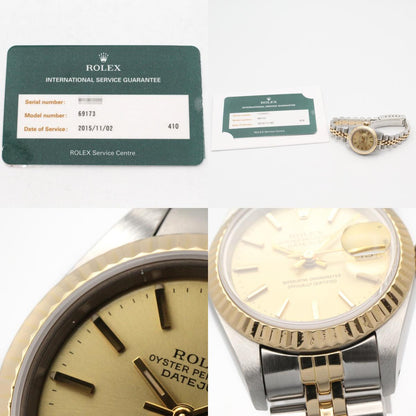 ROLEX Datejust K18 YG SS Champagne Dial Watch