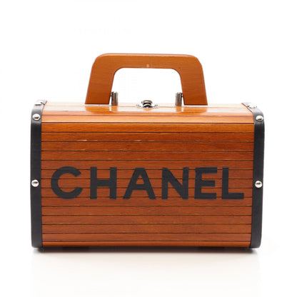 CHANEL CC Mark Leather Wood Handbag