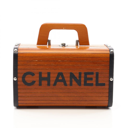 CHANEL CC Mark Leather Wood Handbag