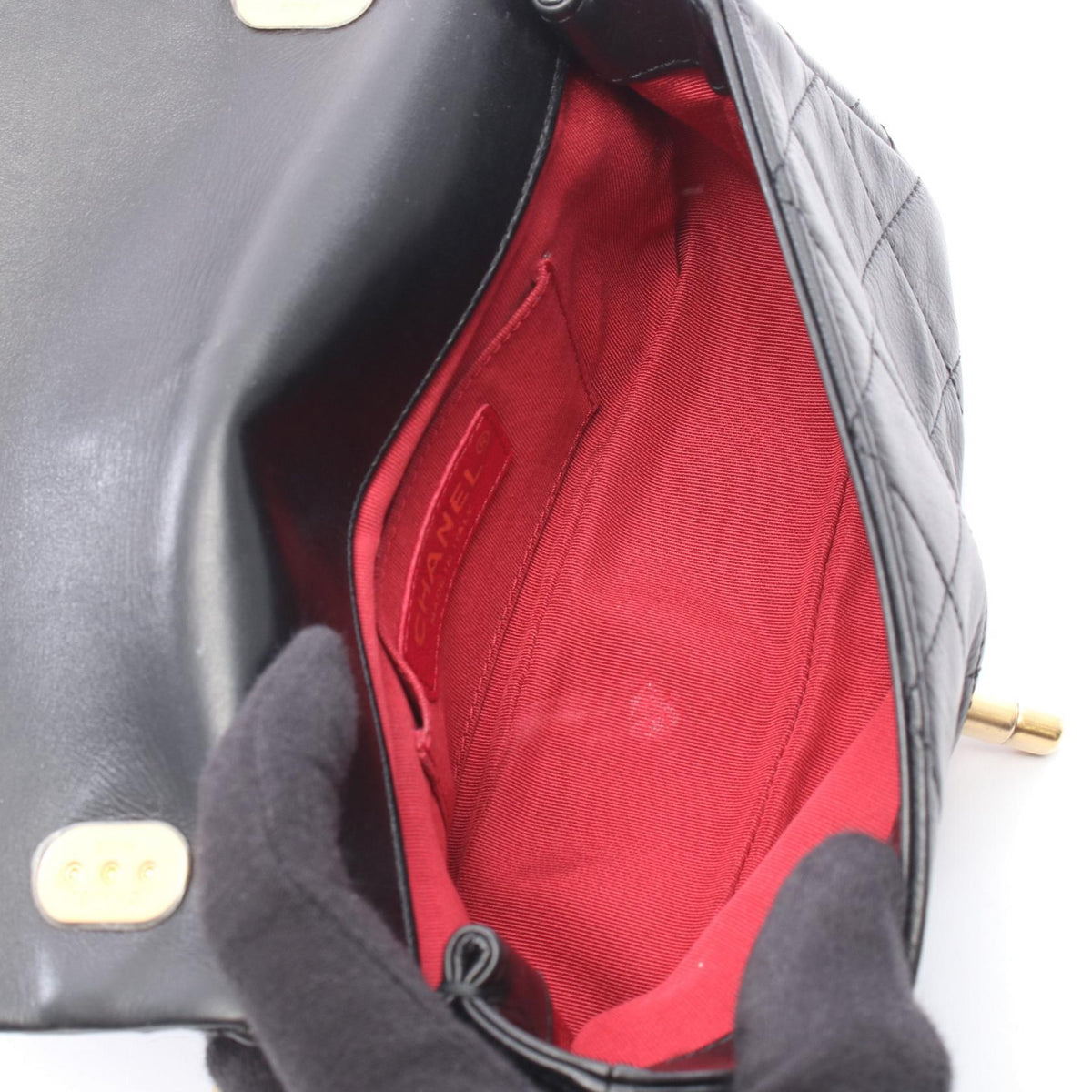 CHANEL Matelasse Leather Bag Black