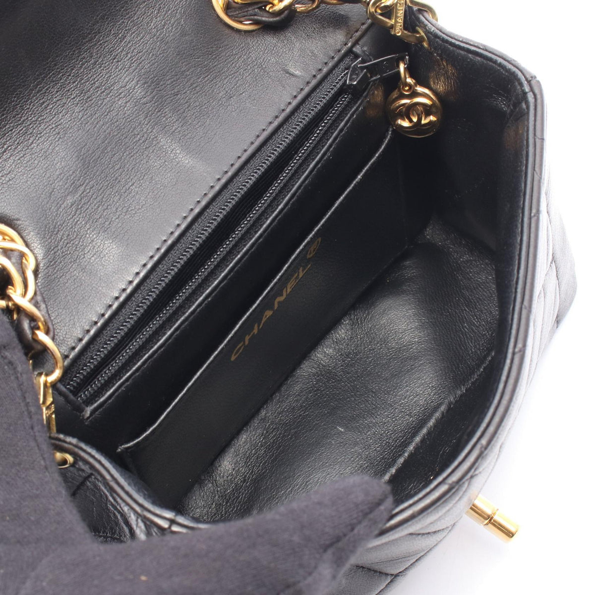CHANEL Matelasse Mini Lambskin Bag Black