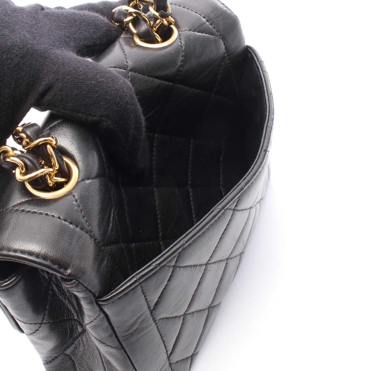 CHANEL Matelasse Mini Lambskin Bag Black