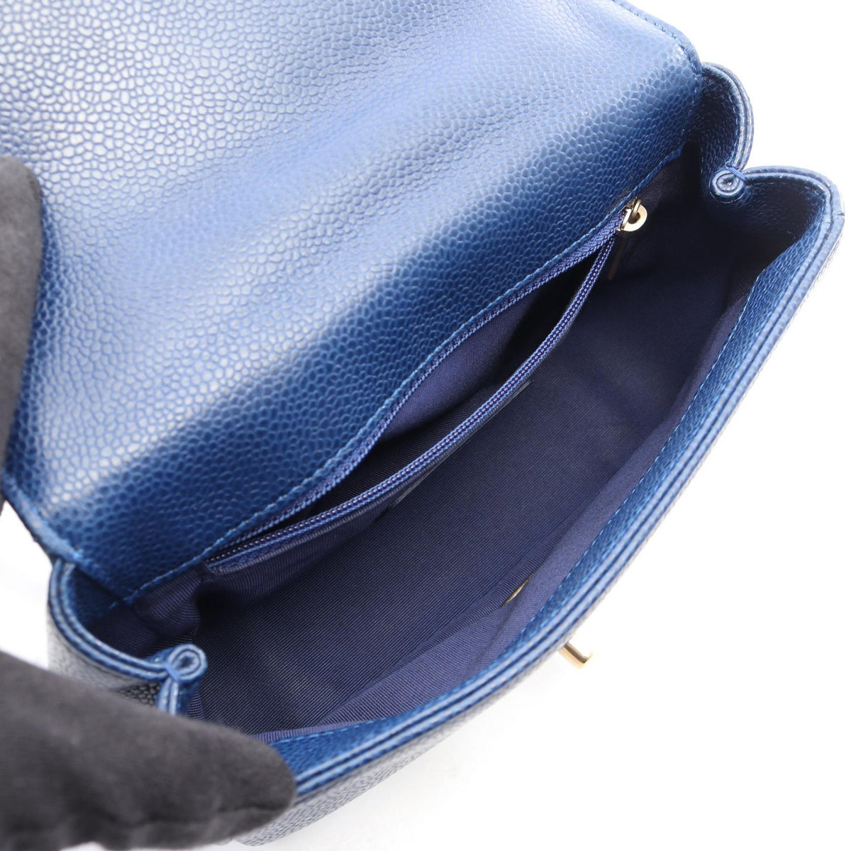 CHANEL Matelasse 2-Way Calfskin Bag Blue
