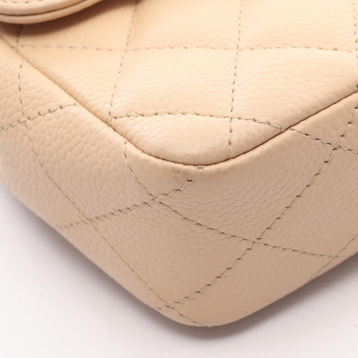 CHANEL Matelasse East West Calf Bag Beige
