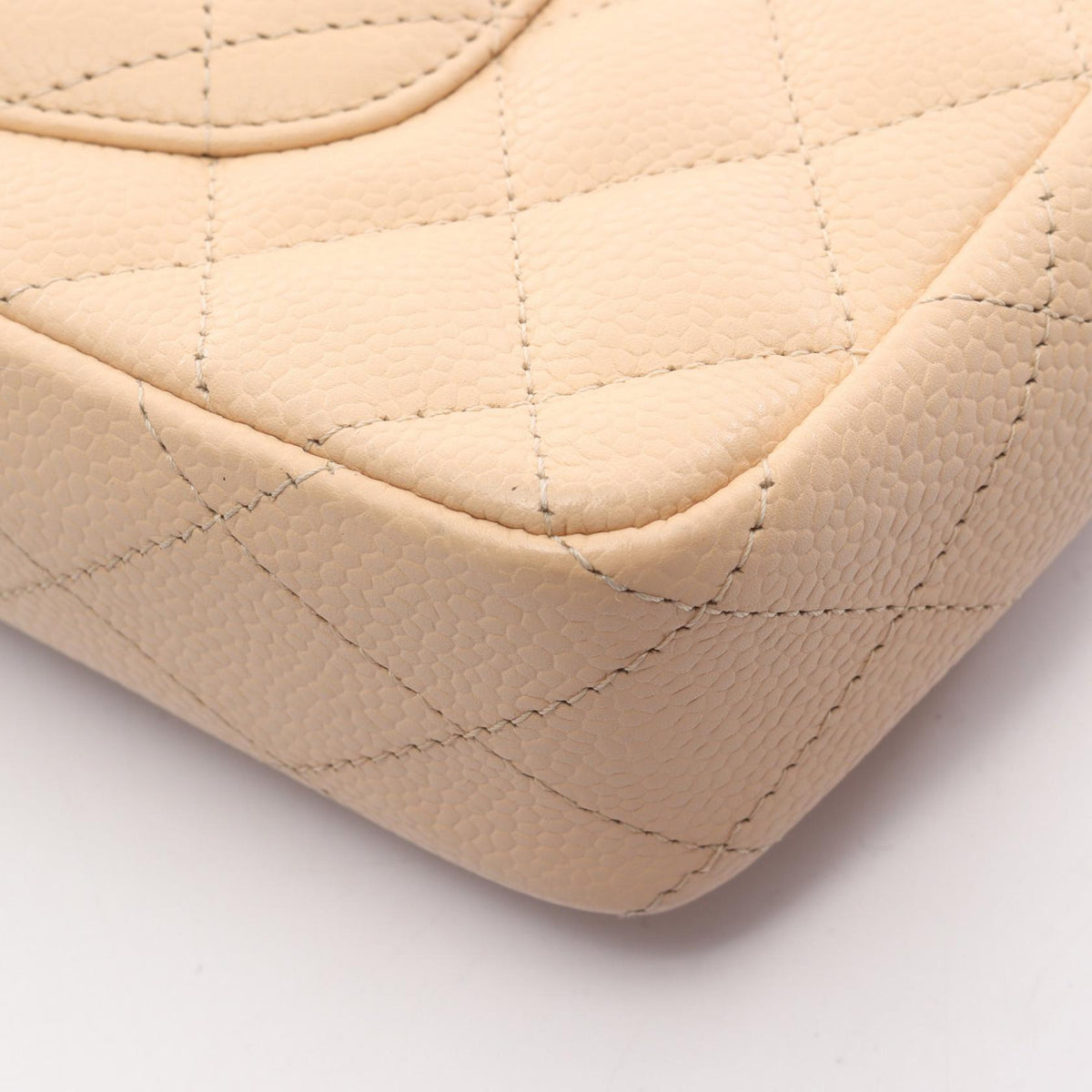 CHANEL Matelasse East West Calf Bag Beige