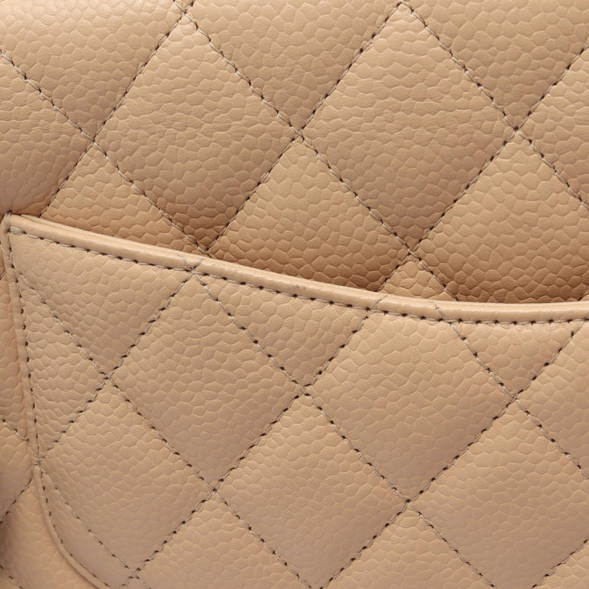 CHANEL Matelasse East West Calf Bag Beige