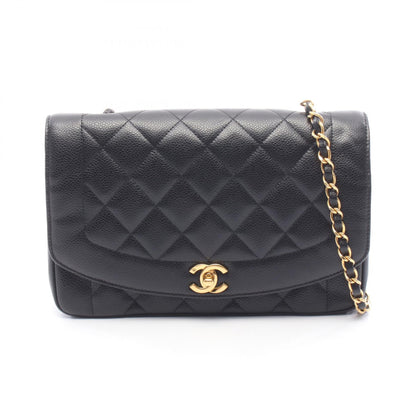 CHANEL Matelasse Diana Flap Black Caviar Shoulder Bag