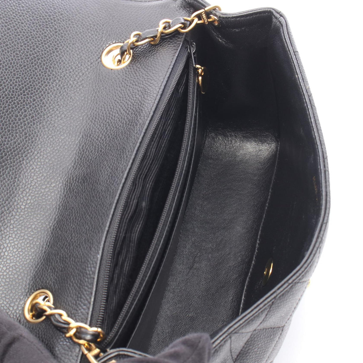 CHANEL Matelasse Diana Flap Black Caviar Shoulder Bag