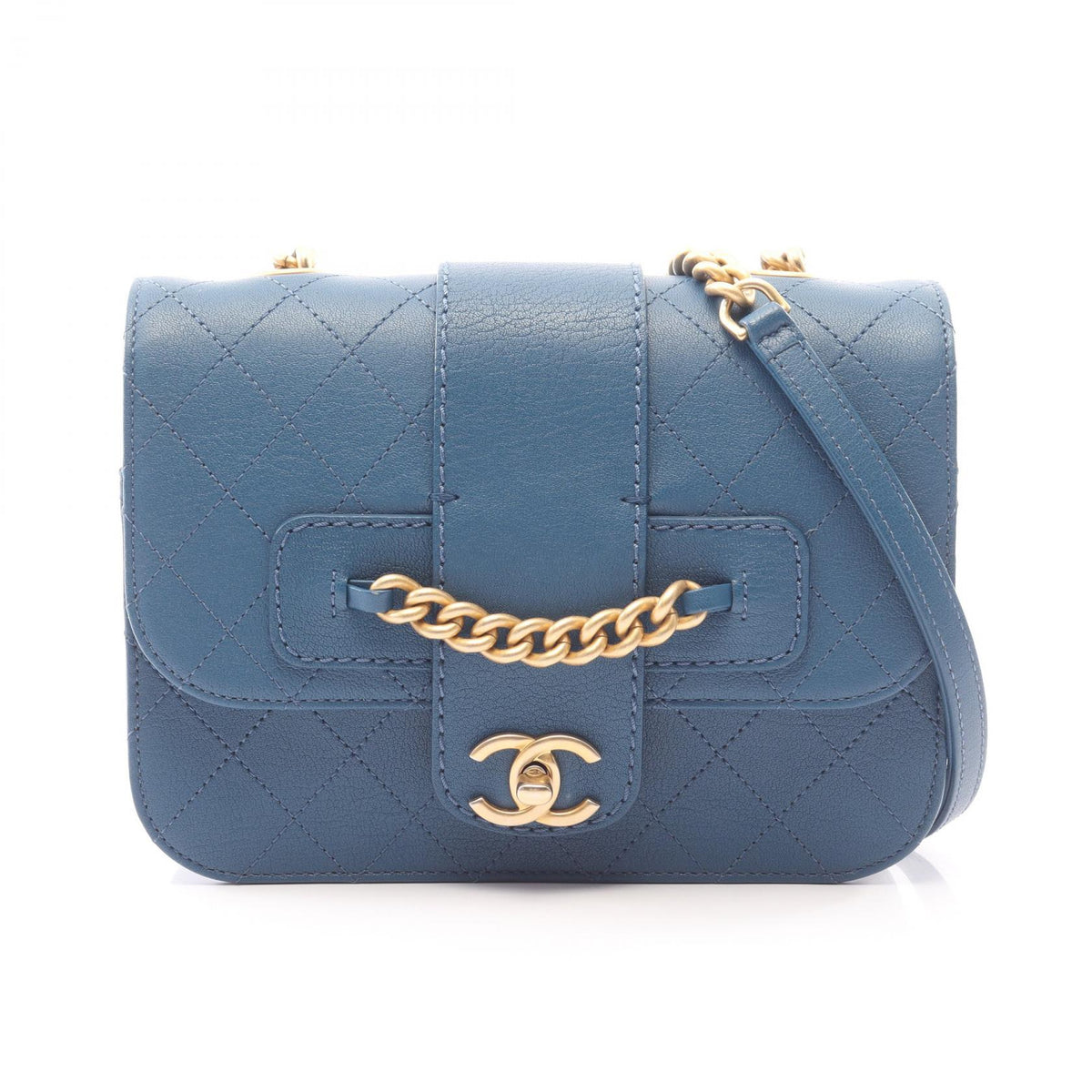 CHANEL Matelasse Caviar Skin Bag Blue